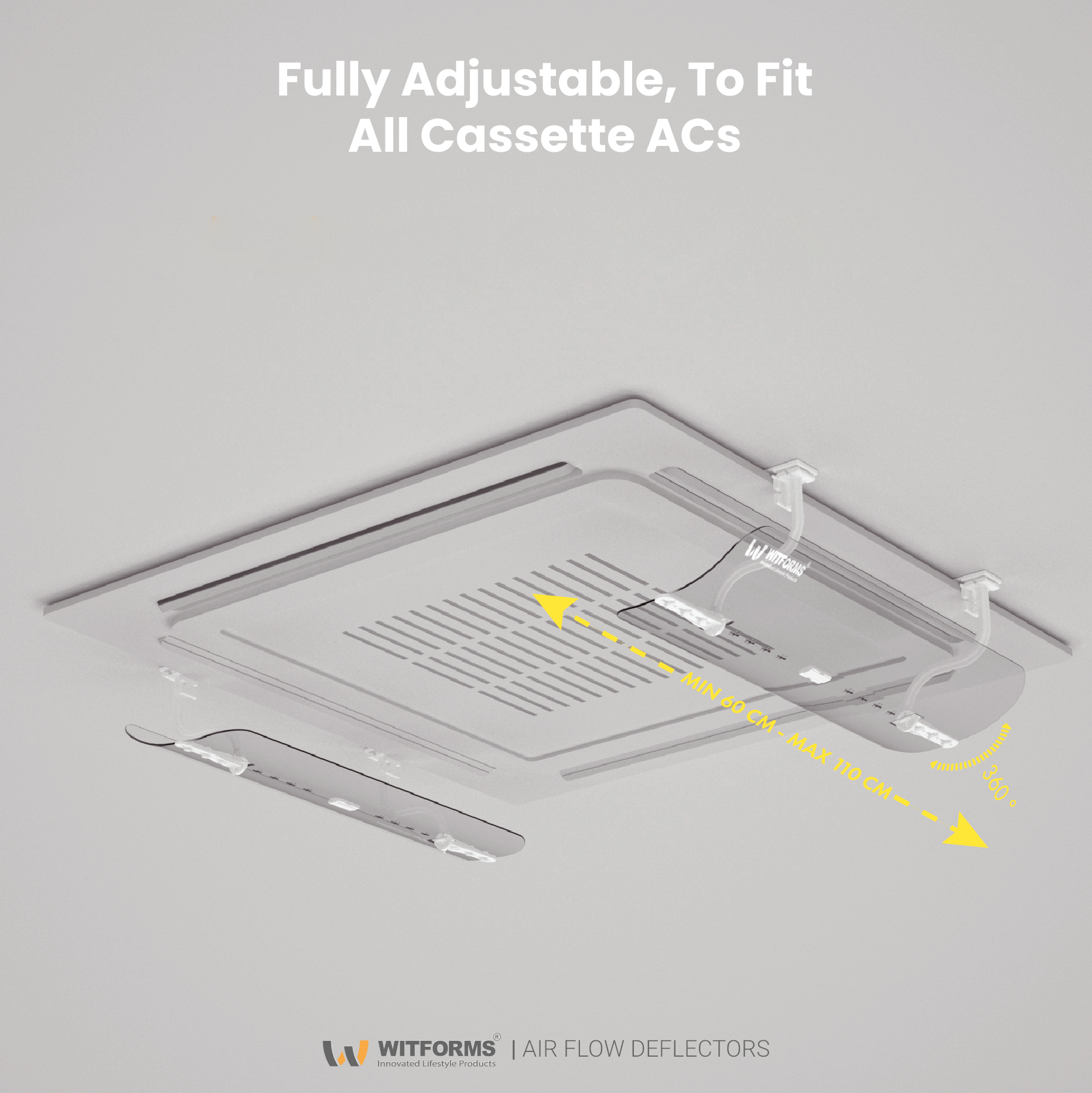 Cassette - Adjustable AC air Deflector Suitable for Cassette air conditioner's outlets