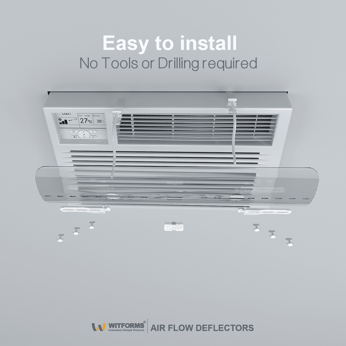 Window - Adjustable AC air deflector