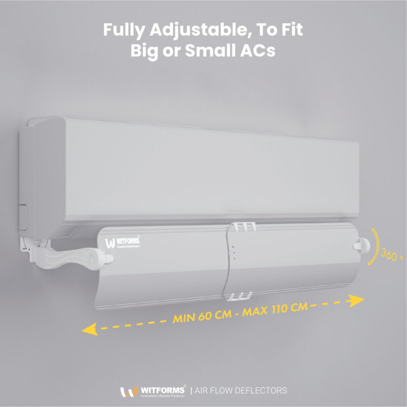PREMIUM - Adjustable AC air Deflector Suitable for Split air conditioners, White Color