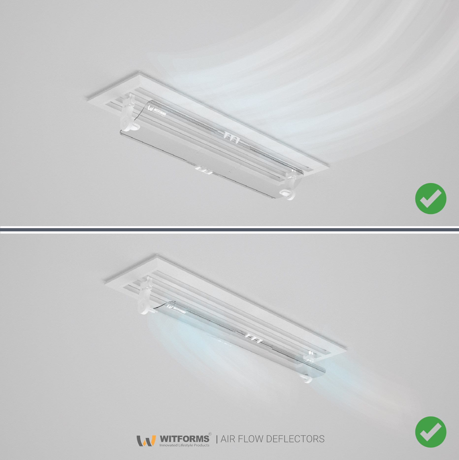 Central - Adjustable AC air Deflector Suitable for Central air conditioner's Register and Grille