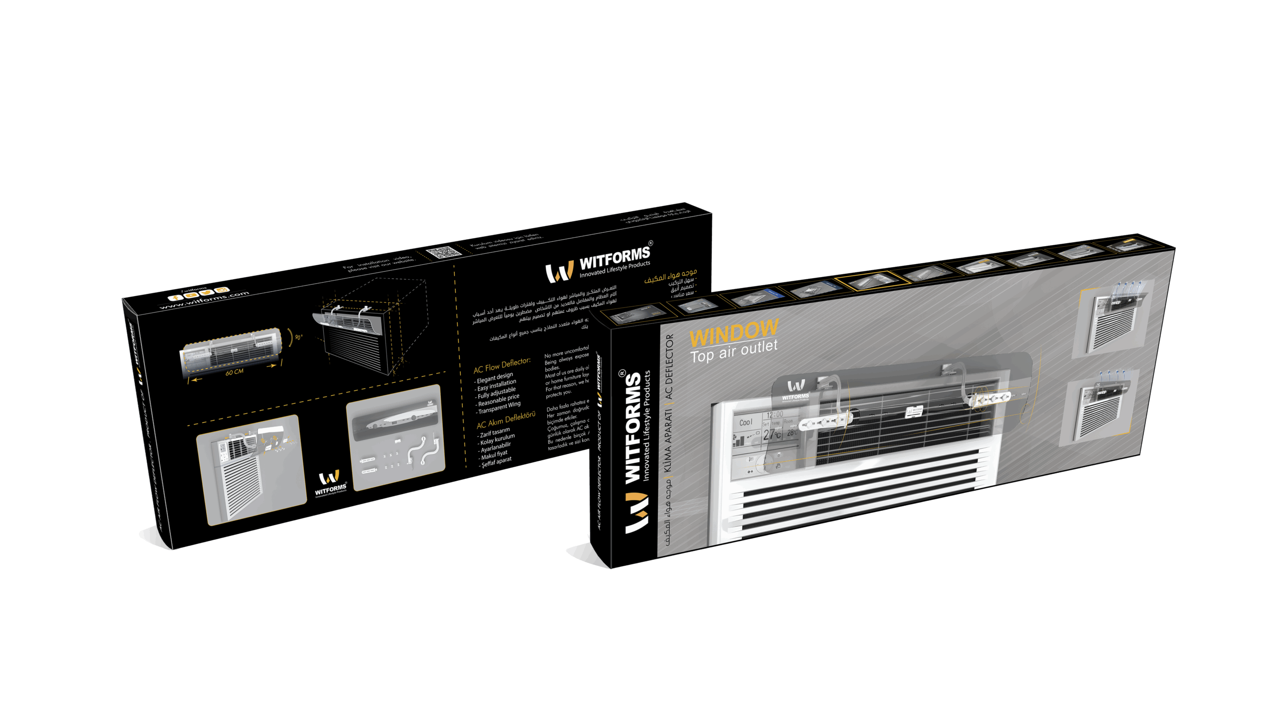 Window Top Outlet - Adjustable AC air Deflector Suitable for Window Top air conditioner